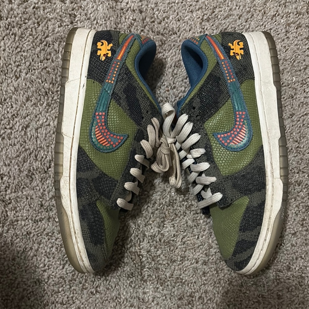 Nike Green and Blue Camouflage Sneakers